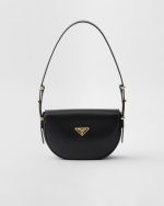 Prada Arqué Leather Shoulder Bag With Flap
